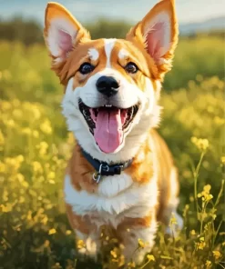 Happy Welsh Corgi Paint by Numbers