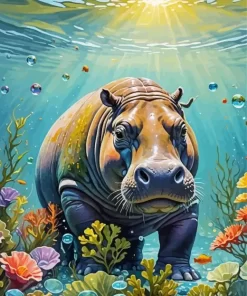 Hippo Underwater Paint by Number