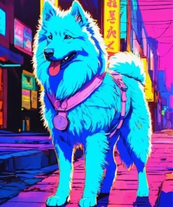 Illustration Samoyed Paint by Numbers