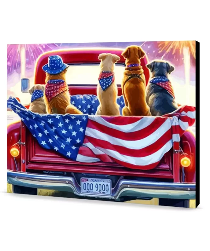 Dogs Enjoying The Independence Day