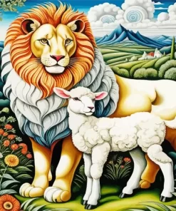 Lion And Lamb Paint by Number