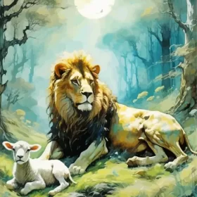 Lion And Lamb Paint by Number