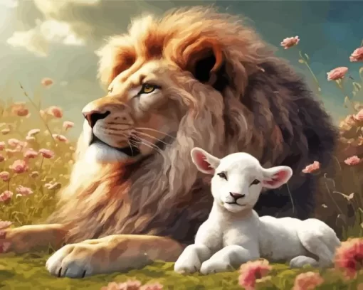 Lion And Lamb II Paint by Number