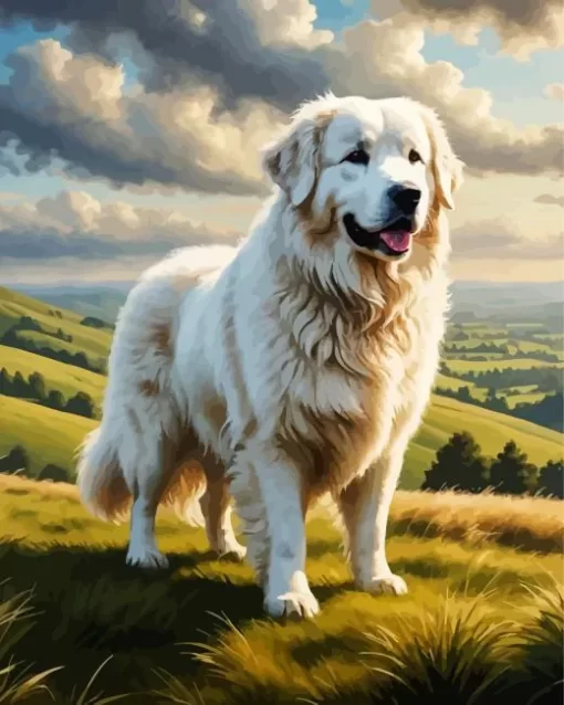 Lonely Great Pyrenees Paint by Number
