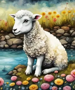 Lonely Lamb Paint by Number