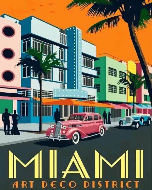 miami city poster paint by number