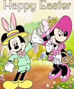 Mickey And Minnie Mouse Easter Paint by Number