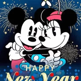 Mickey And Minnie Mouse New Year Paint by Number