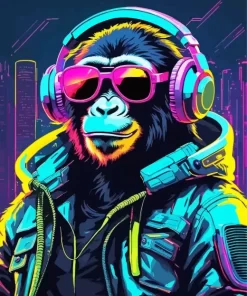 Monkey With Sunglasses Paint by Number