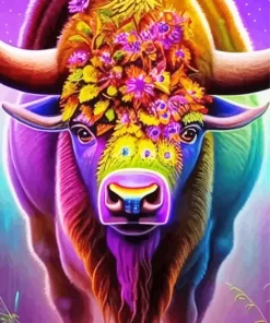 Neon Bison Paint by Number