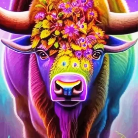 Neon Bison Paint by Number