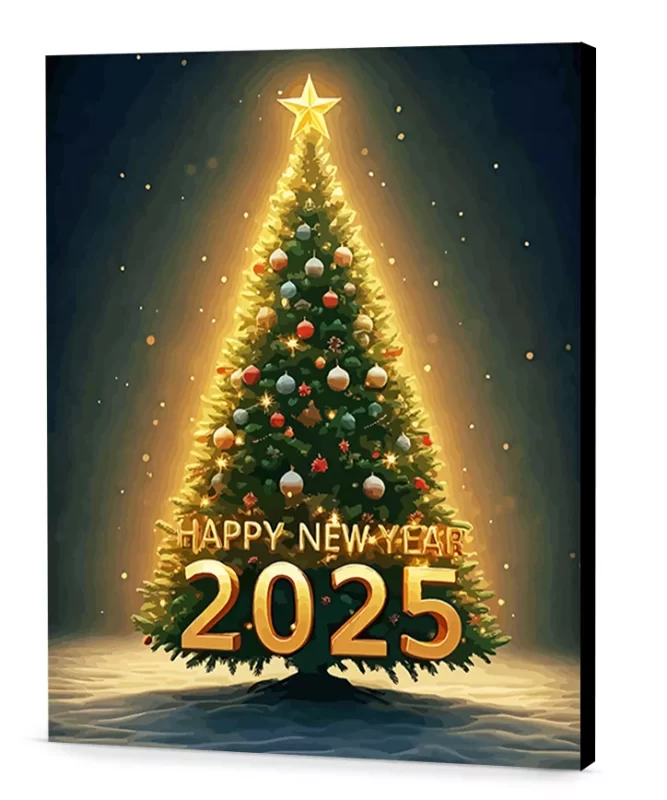 New Year Tree 2025 New Year Paint by Numbers