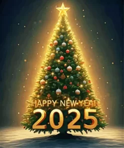 New Year Tree 2025 Paint by Number