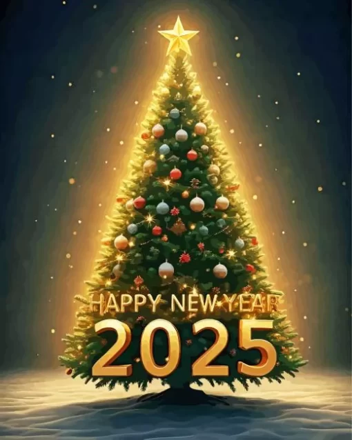 New Year Tree 2025 Paint by Number