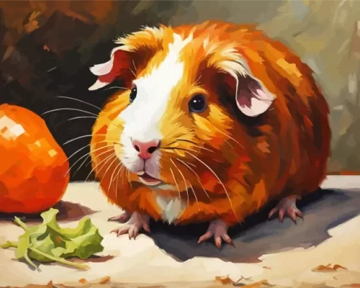 Orange Guinea Pig Paint by Number