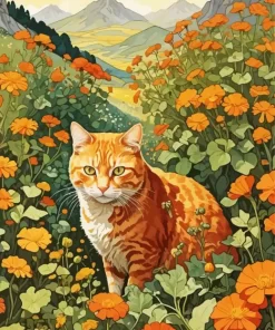 Orange Tabby Cat Paint by Number