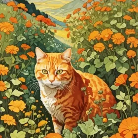 Orange Tabby Cat Paint by Number