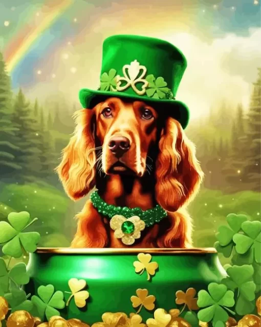 Patricks Day Irish Setter Paint by Number