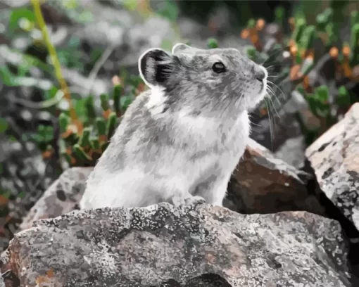 Pika On Rocks Paint by Number