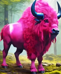 Pink Buffalo Animal Paint by Numbers