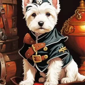 Pirate West Highland Terrier Paint by Number