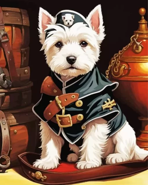 Pirate West Highland Terrier Paint by Number