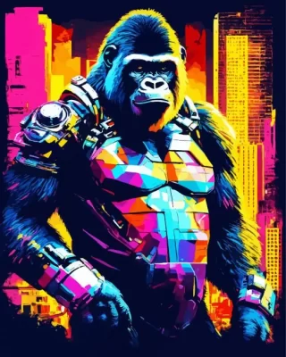 Pop Art Gorilla Paint by Numbers