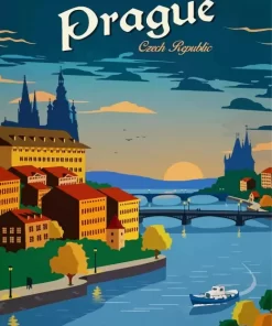 prague city poster paint by numbers