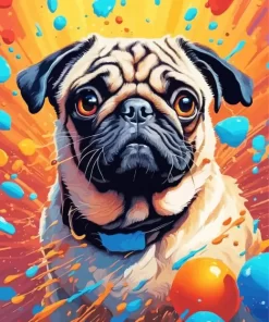 Pug Dog Animal Paint by Number