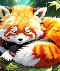 Red Panda Art Paint by Number