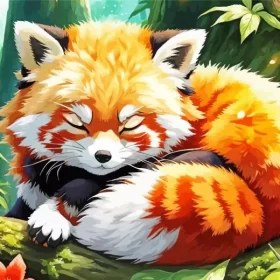 Red Panda Art Paint by Number