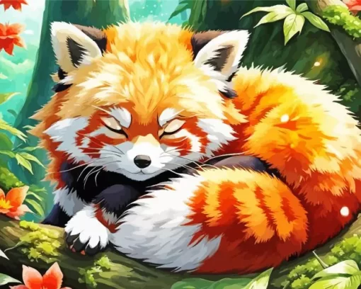 Red Panda Art Paint by Number