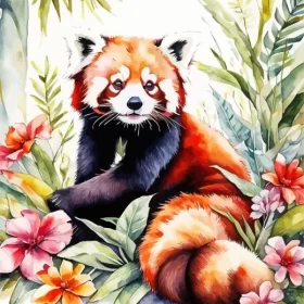 Red Panda Paint by Number