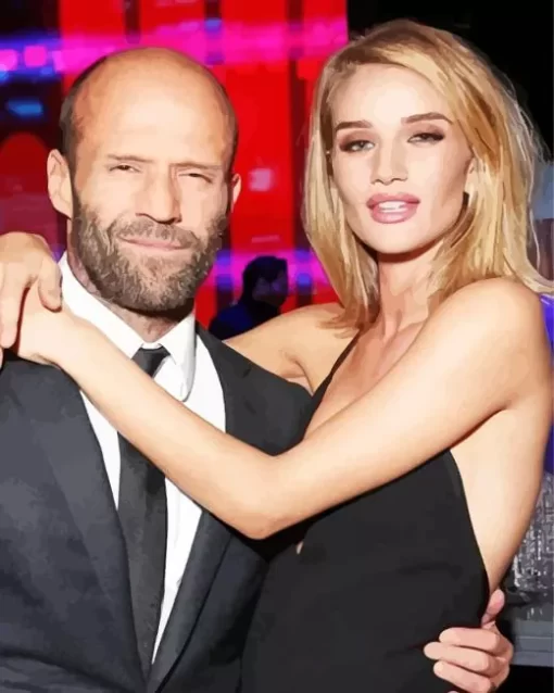 Rosie Huntington And Jason Statham Paint by Number