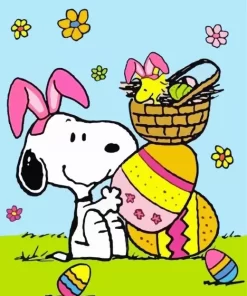 Snoopy Celebrating Easter Paint by Number