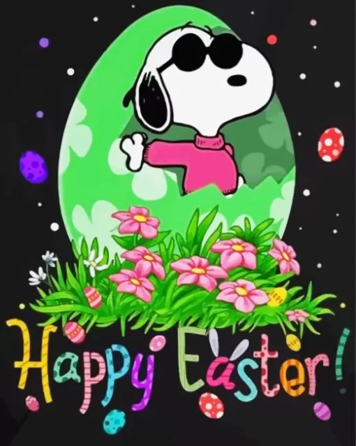 Snoopy Easter Art Paint by Number