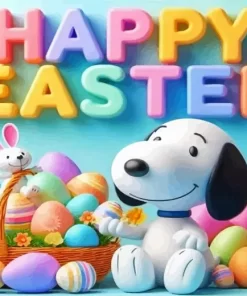 Snoopy Easter Paint by Number