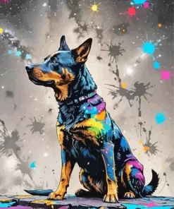 Splash Australian Cattle Dog Paint by Number