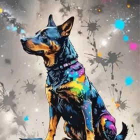 Splash Australian Cattle Dog Paint by Number