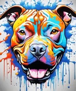 Splash Pit Bull Dog Paint by Number