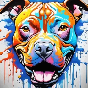 Splash Pit Bull Dog Paint by Number