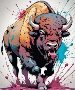 Splatter Bison Paint by Number