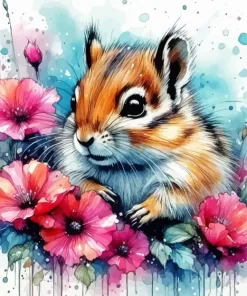 Splatter Chipmunk Paint by Number