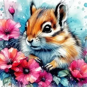 Splatter Chipmunk Paint by Number