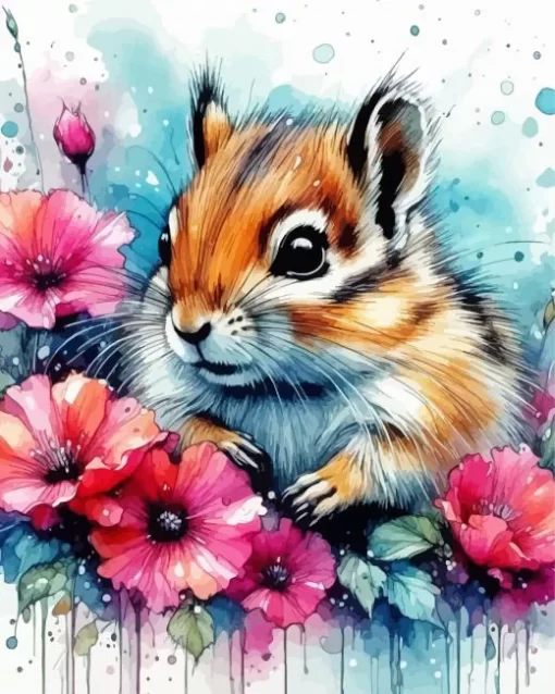 Splatter Chipmunk Paint by Number