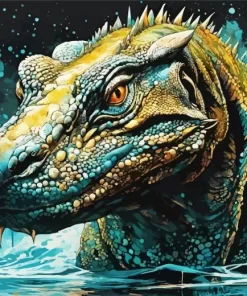 Komodo Dragon Splash Paint by Number