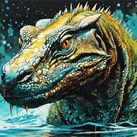 Komodo Dragon Splash Paint by Number