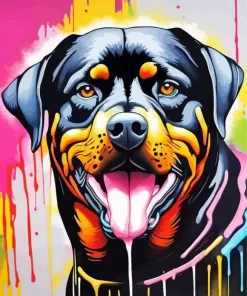 Splatter Rottweiler Paint by Number