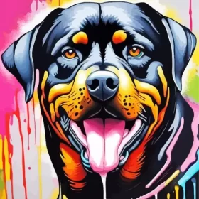 Splatter Rottweiler Paint by Number