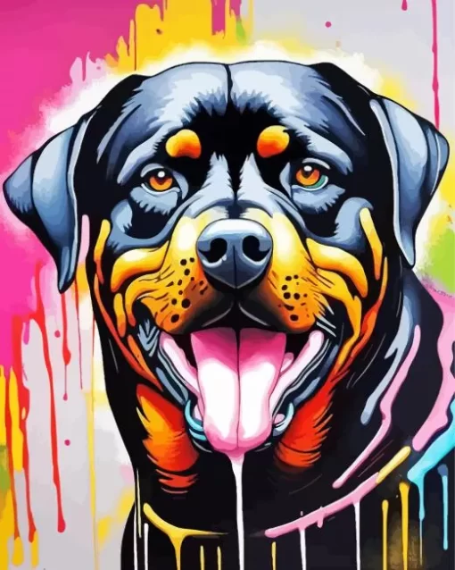 Splatter Rottweiler Paint by Number